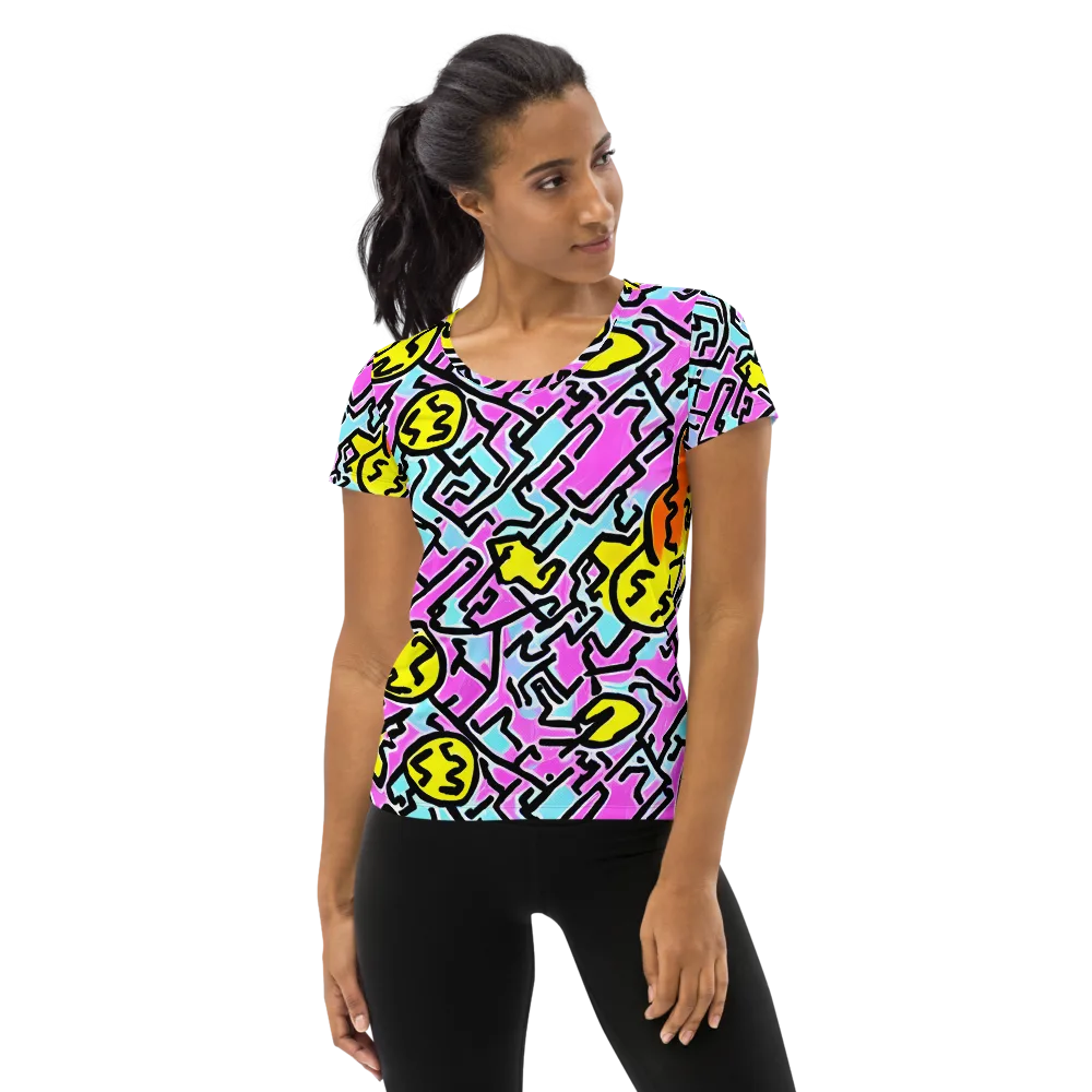 Punk Doodles on Women's Athletic T-Shirt — Front