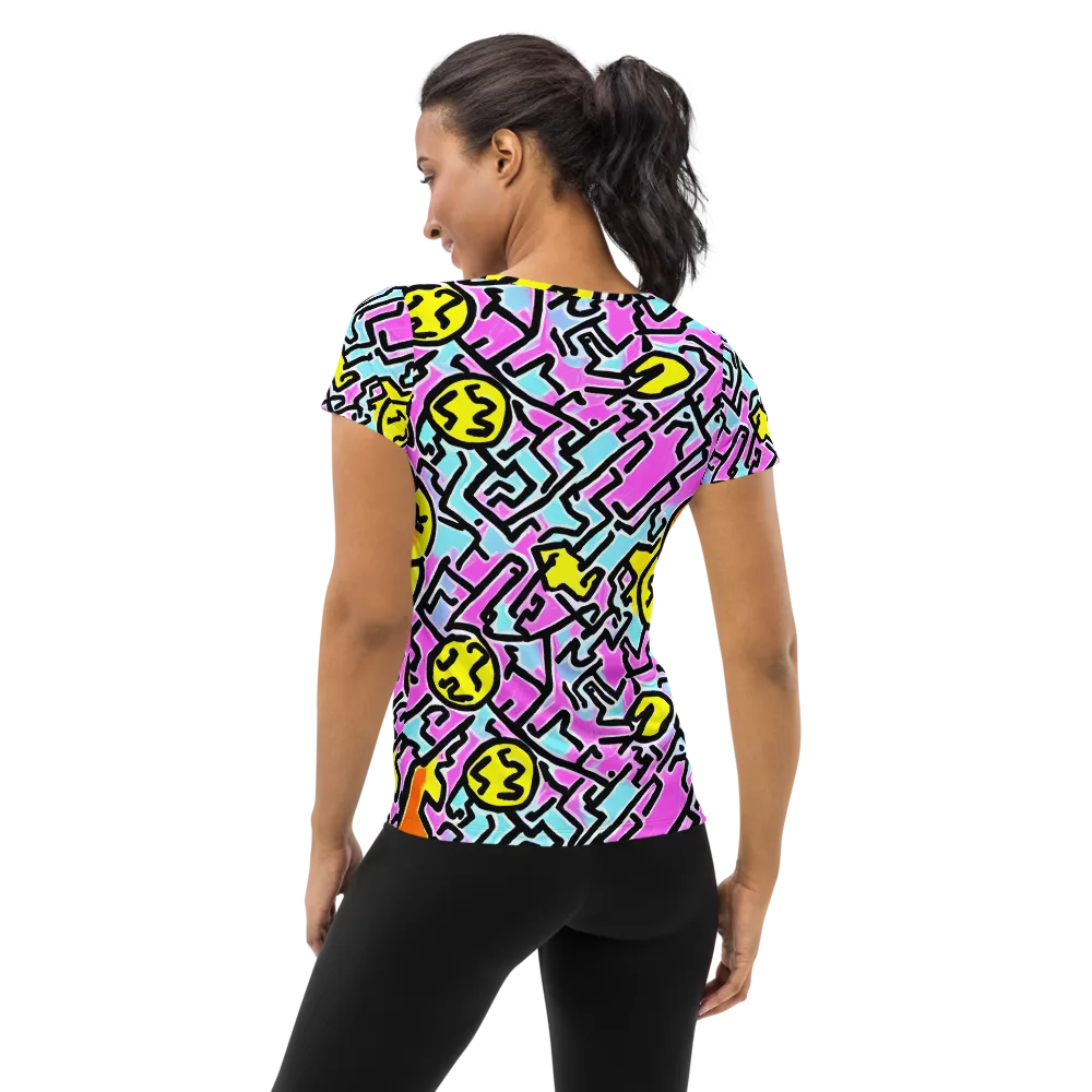 Punk Doodles on Women's Athletic T-Shirt — Back