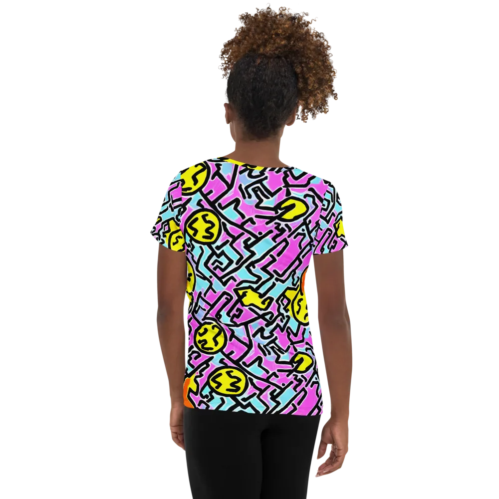 Punk Doodles on Women's Athletic T-Shirt — Back