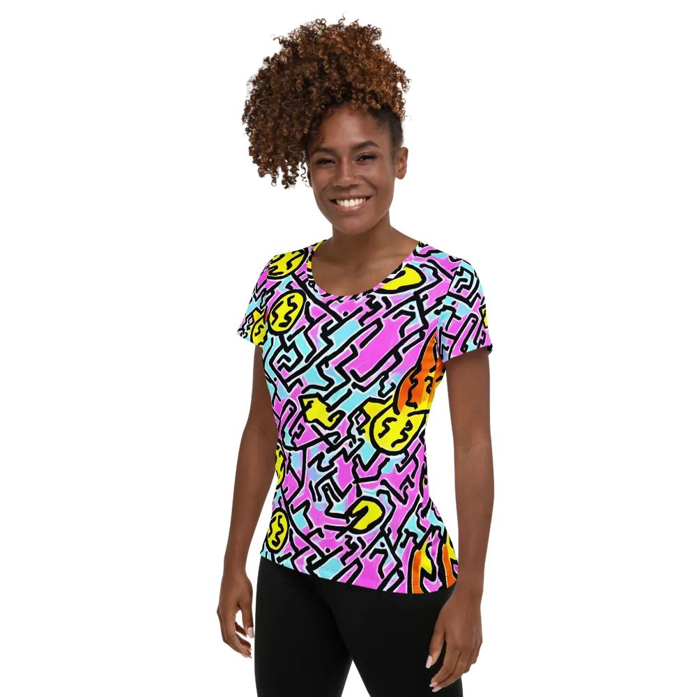 Punk Doodles on Women's Athletic T-Shirt — Left