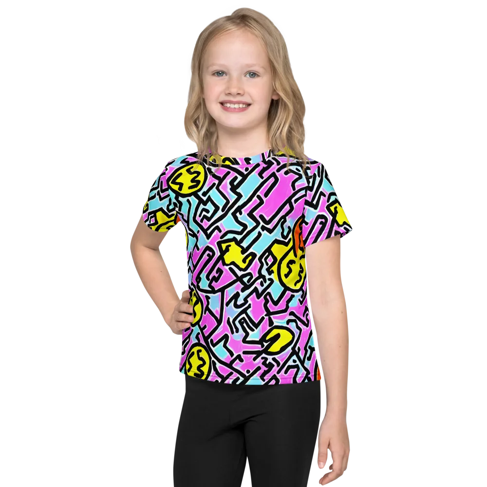 Punk Doodles on Kids Crew Neck T-Shirt — Front