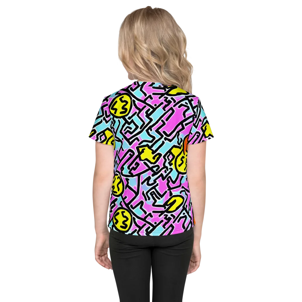 Punk Doodles on Kids Crew Neck T-Shirt — Back