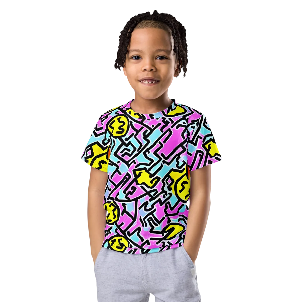 Punk Doodles on Kids Crew Neck T-Shirt — Front
