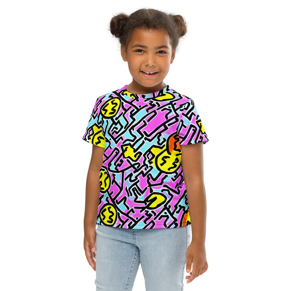Punk Doodles on Kids Crew Neck T-Shirt — Front