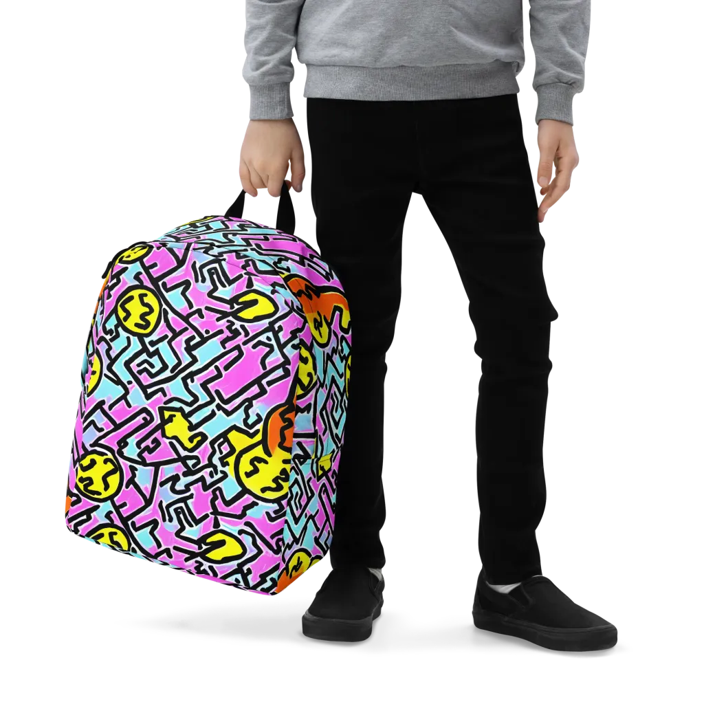 Punk Doodles on Minimalist Backpack — Zoomed-in
