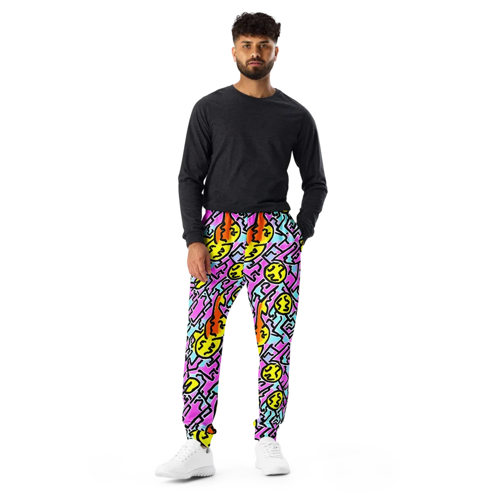 Punk Doodles on Men's Joggers — Front