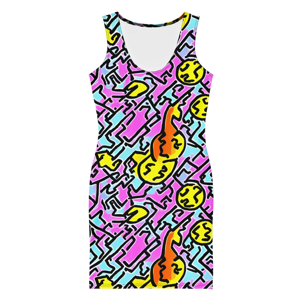 Punk Doodles on Bodycon Dress — Front