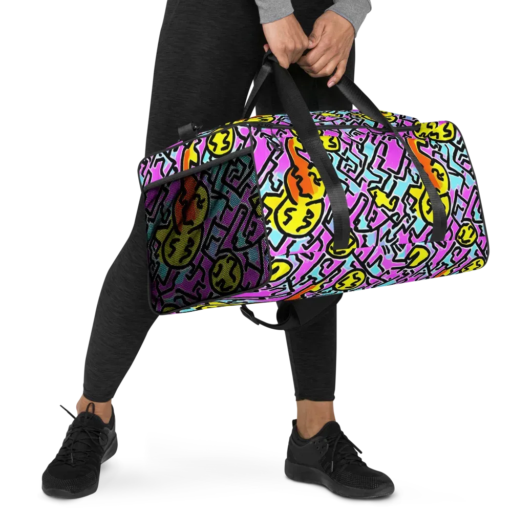 Punk Doodles on Duffle Bag — Right Front