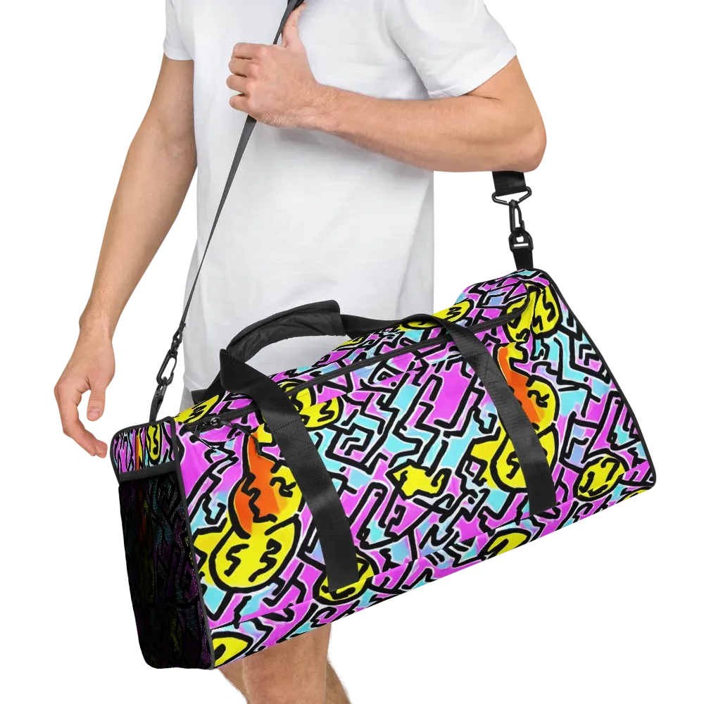 Punk Doodles on Duffle Bag — Right Front