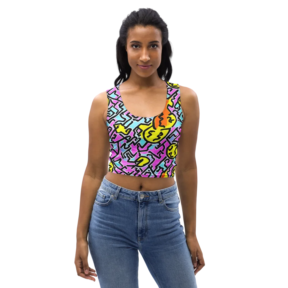 Punk Doodles on Crop Top — Front