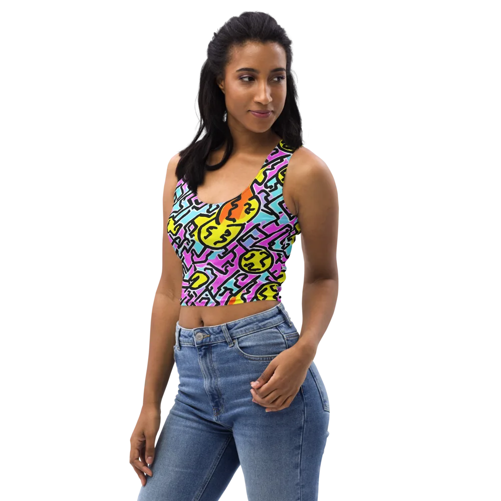 Punk Doodles on Crop Top — Left Front