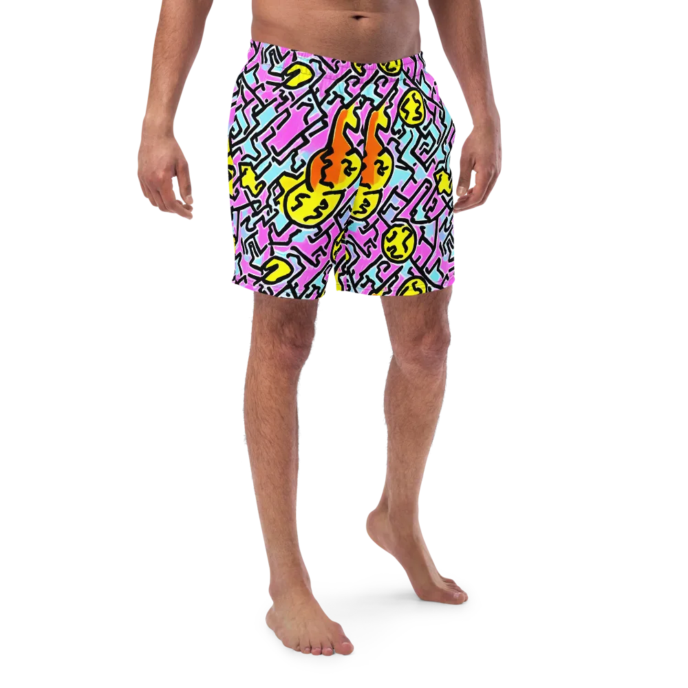 Punk Doodles on Swim Trunks — Front