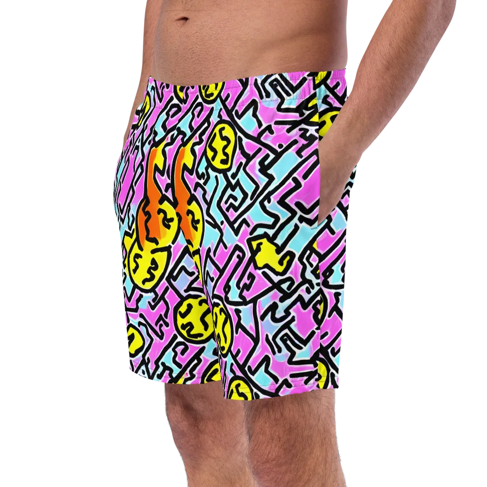 Punk Doodles on Swim Trunks — Left Front