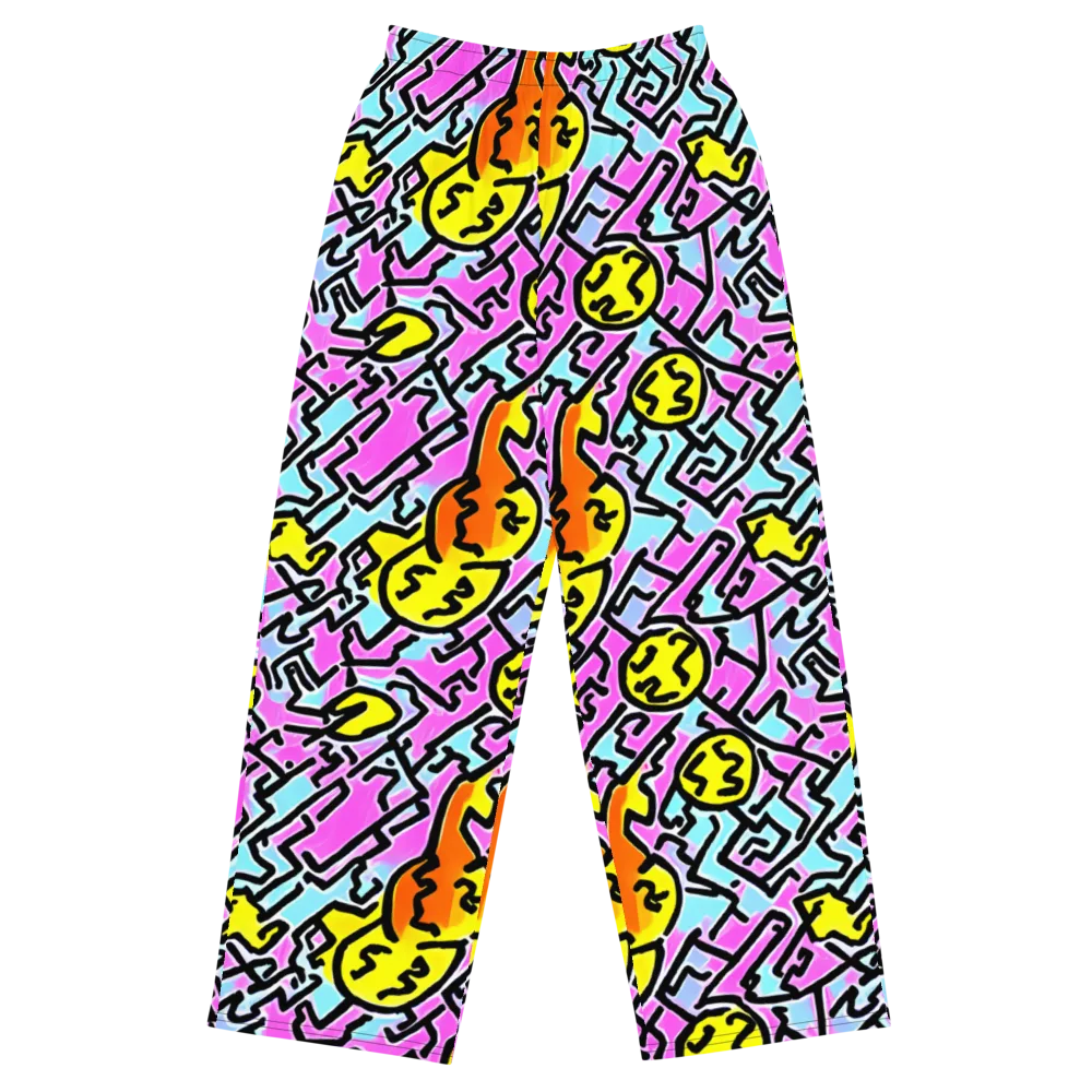 Punk Doodles on Wide-Leg Pants — Front