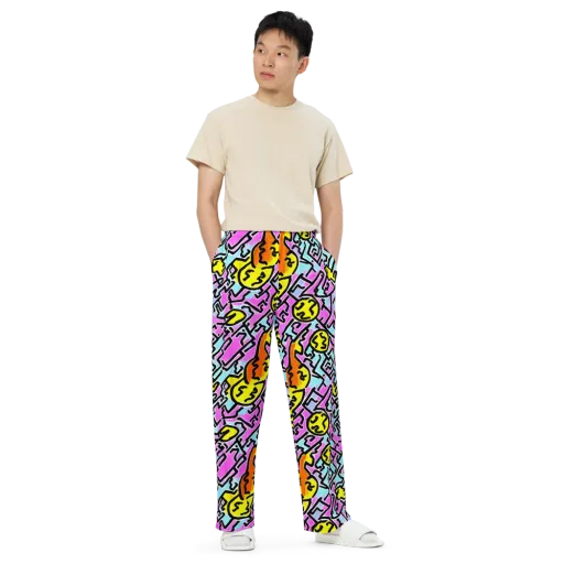 Punk Doodles on a Wide-Leg Pants