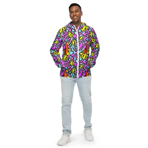 Punk Doodles on a Men's Windbreaker