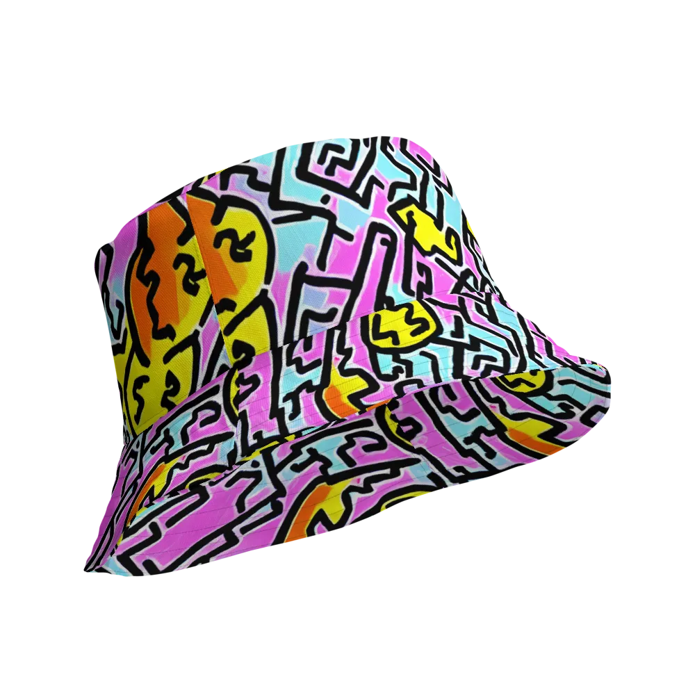 Punk Doodles on Reversible Bucket Hat — Product details Outside