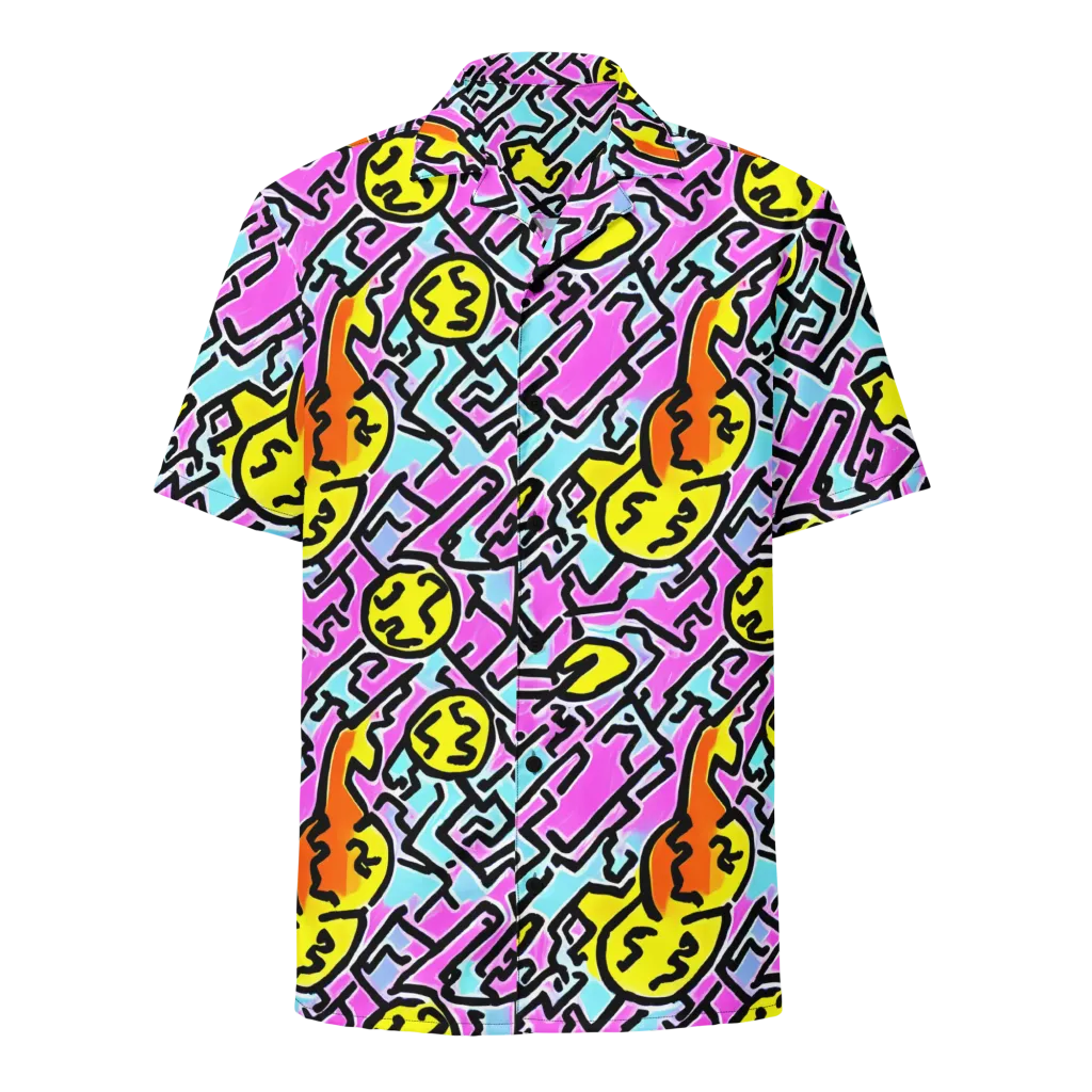 Punk Doodles on Button Shirt — Front