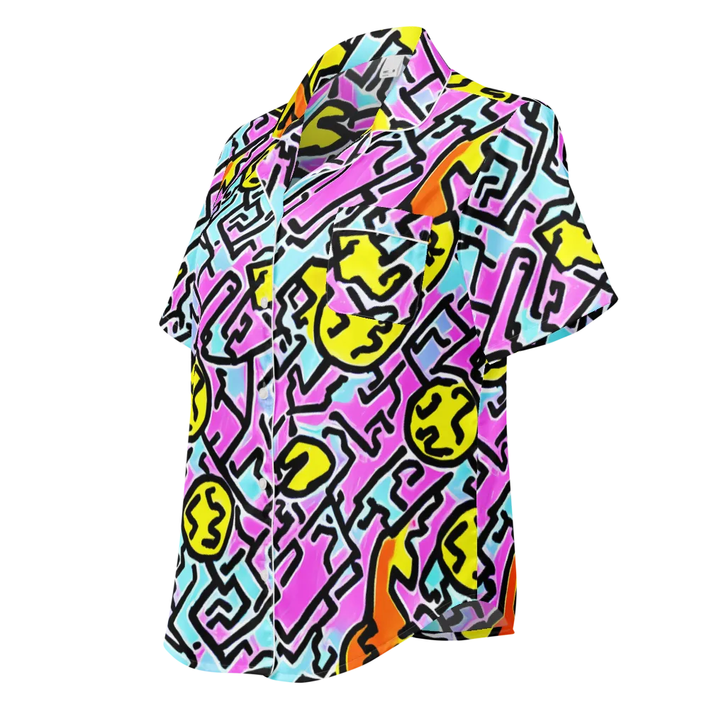 Punk Doodles on Women's Short Sleeve Pajama Top — Left Front