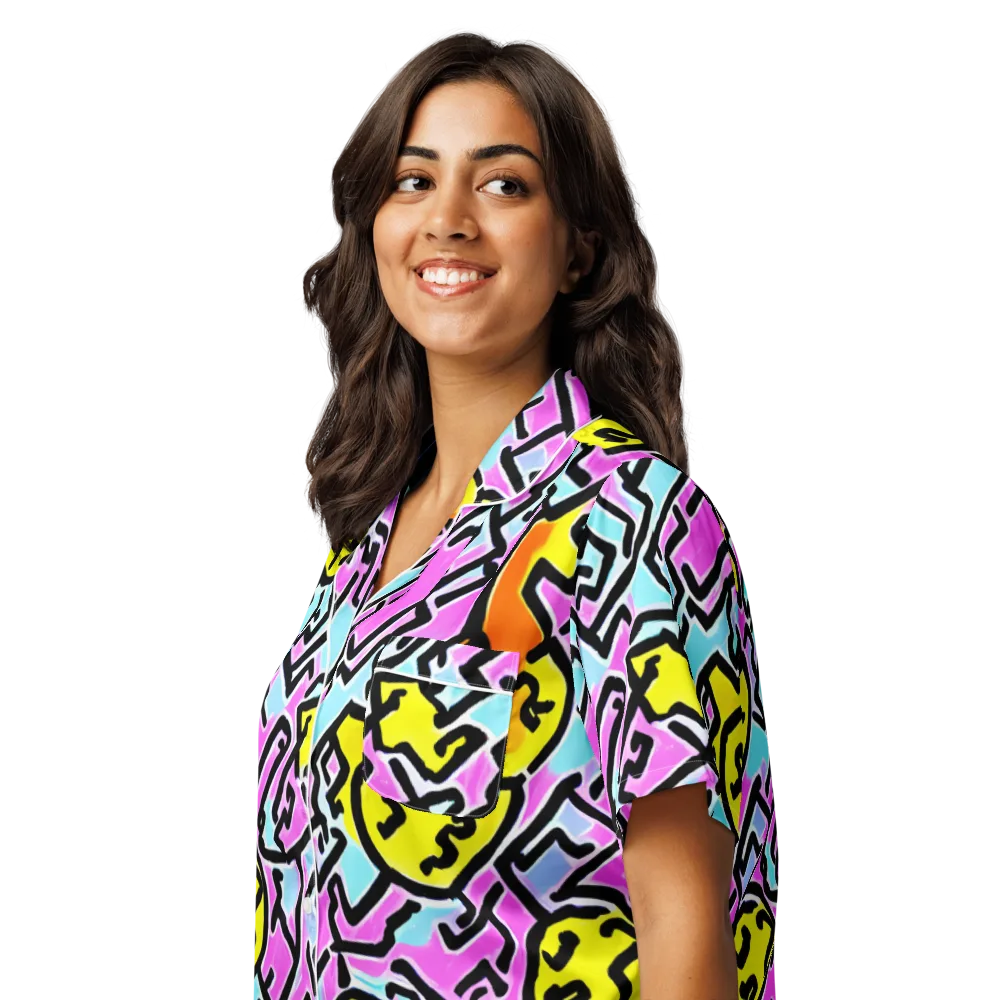 Punk Doodles on Women's Short Sleeve Pajama Top — Left Front