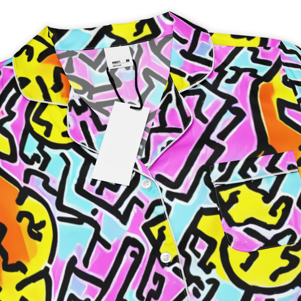 Punk Doodles on Women's Short Sleeve Pajama Top — Product details