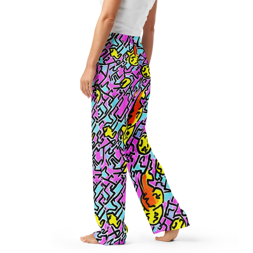 Punk Doodles on Women's Pajama Pants — Left