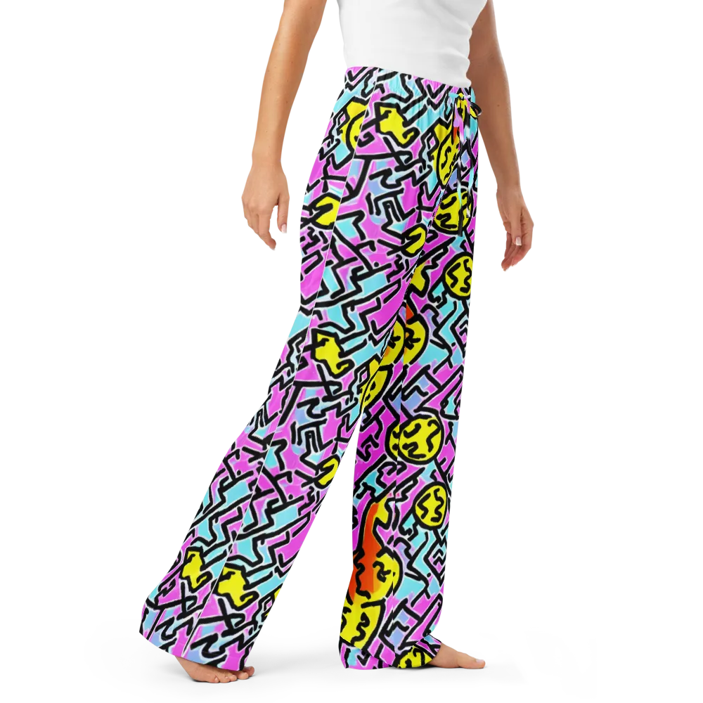 Punk Doodles on Women's Pajama Pants — Right Front