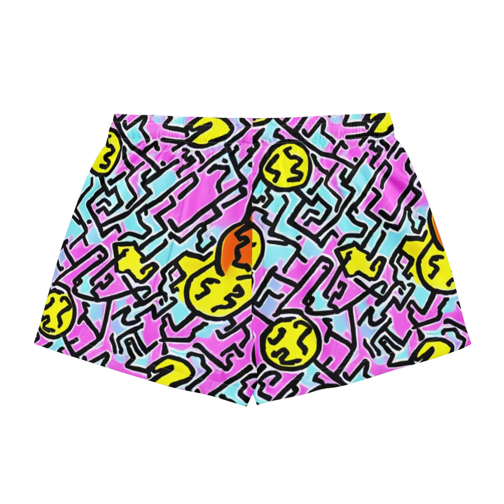 Punk Doodles on Women's Pajama Shorts — Back