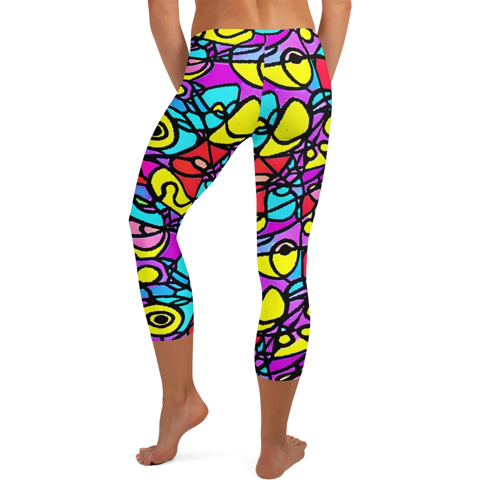Radiant Chaos on Capri Leggings — Back