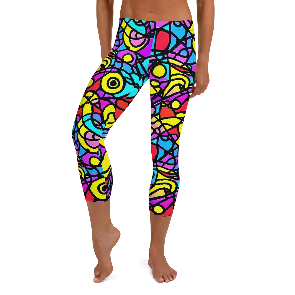 Radiant Chaos on Capri Leggings — Front