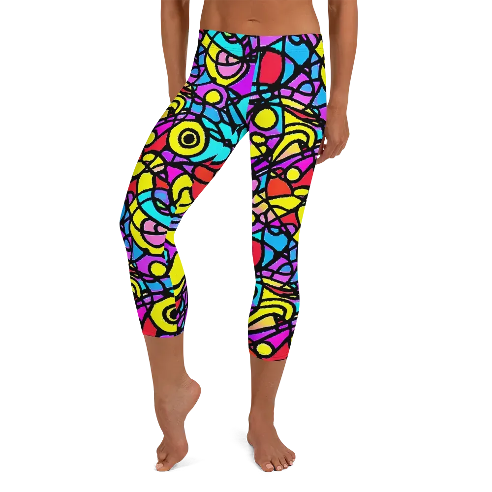 Radiant Chaos on Capri Leggings — Front