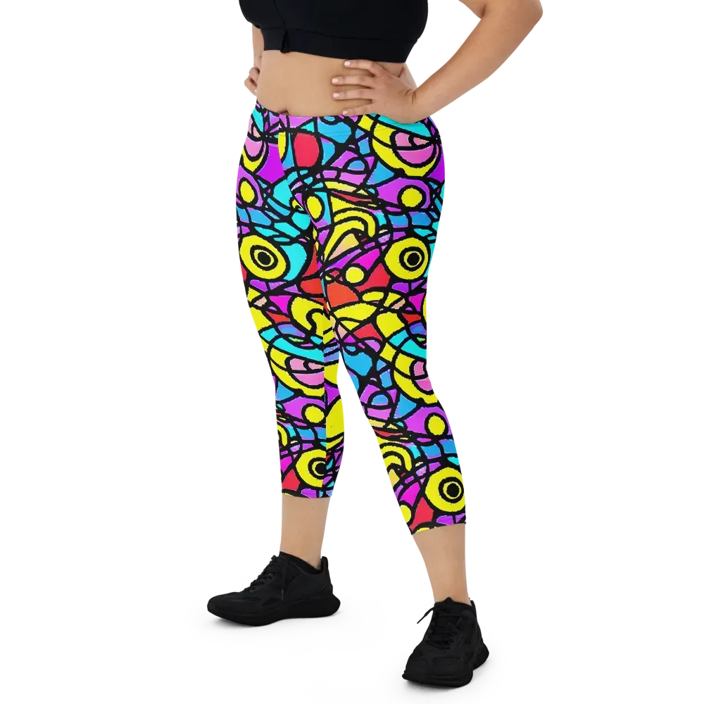 Radiant Chaos on Capri Leggings — Front