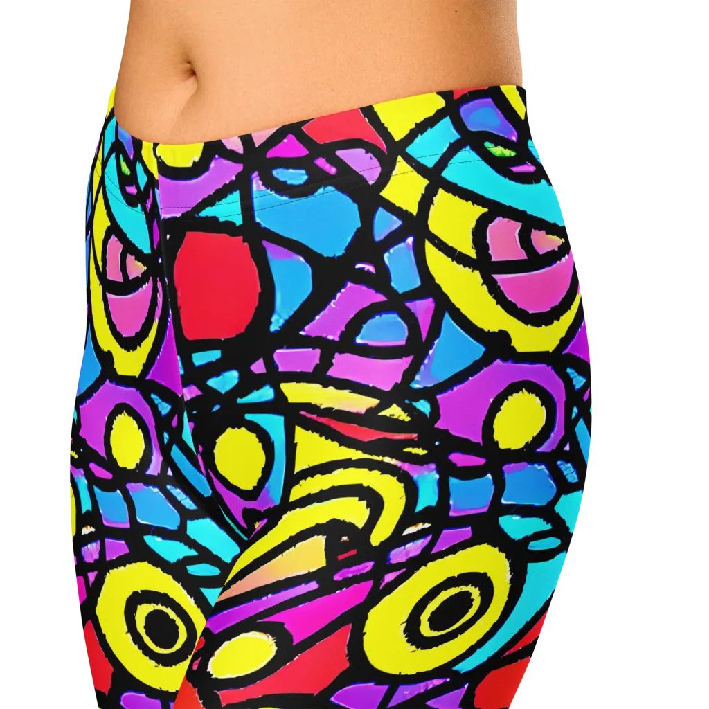 Radiant Chaos on Capri Leggings — Zoomed-in