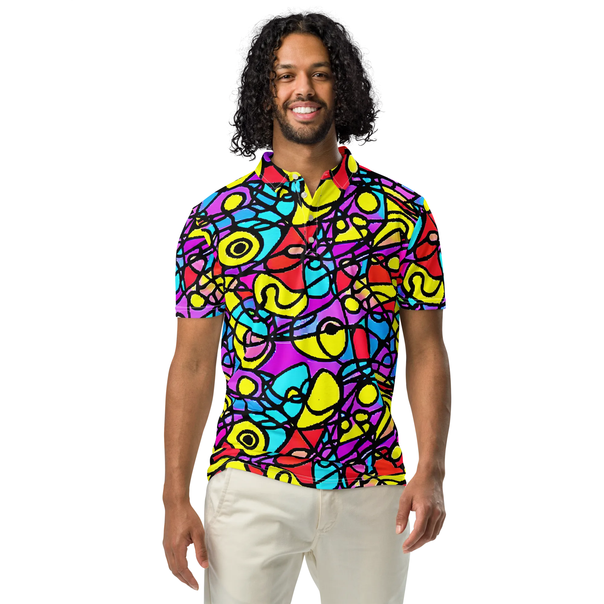 Radiant Chaos on Men's Slim Fit Polo Shirt — Front
