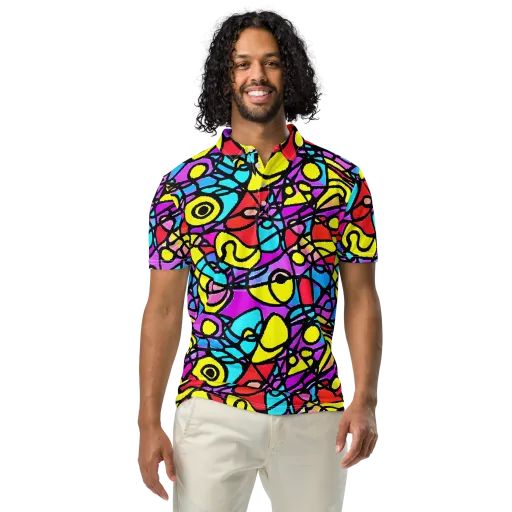 Radiant Chaos on a Men's Slim Fit Polo Shirt