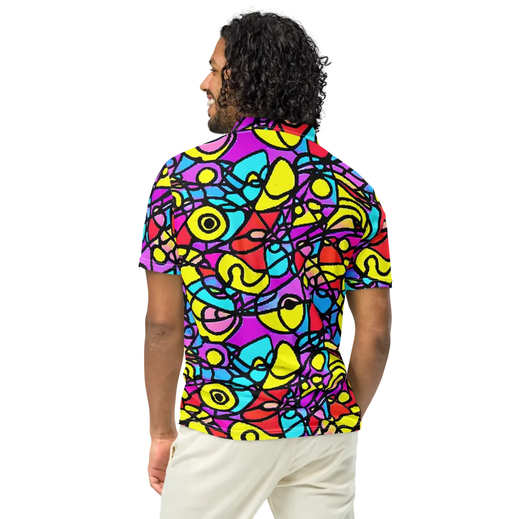 Radiant Chaos on Men's Slim Fit Polo Shirt — Back