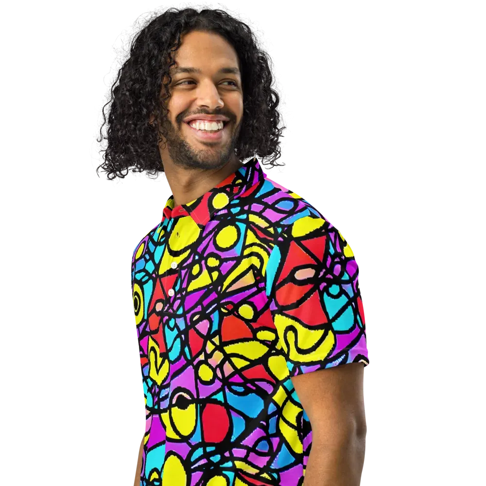 Radiant Chaos on Men's Slim Fit Polo Shirt — Left Front