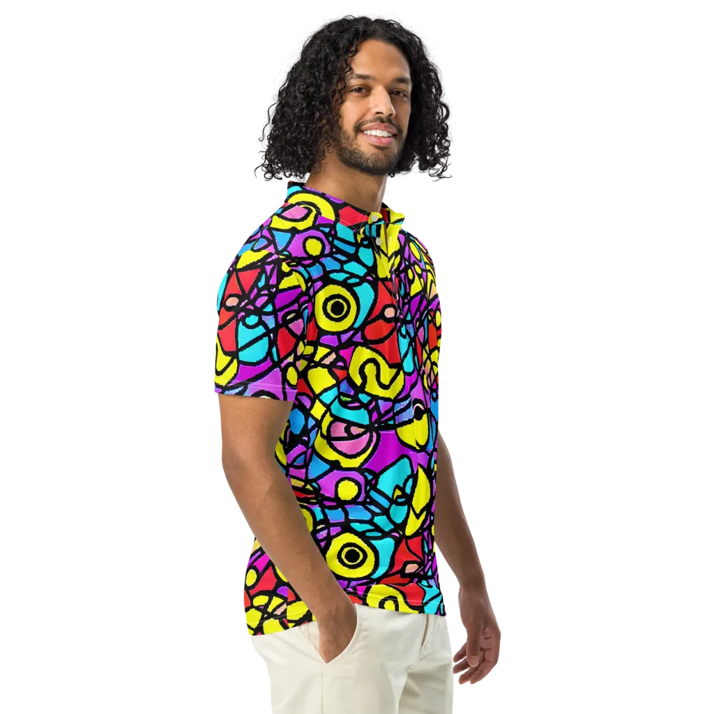 Radiant Chaos on Men's Slim Fit Polo Shirt — Right Front
