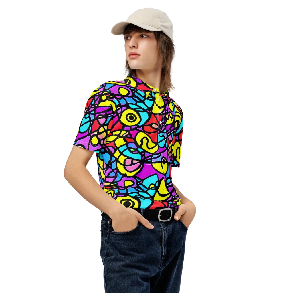 Radiant Chaos on Men's Slim Fit Polo Shirt — Right Front