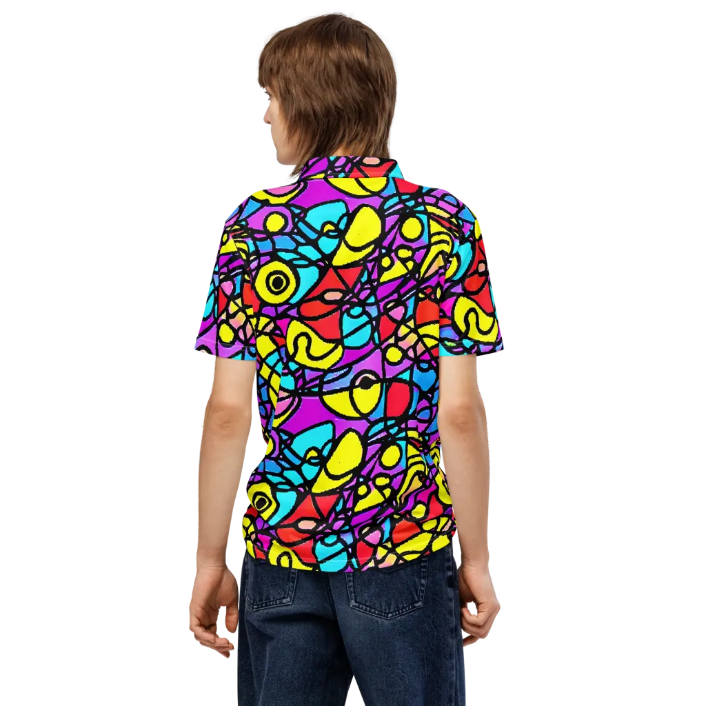 Radiant Chaos on Men's Slim Fit Polo Shirt — Back