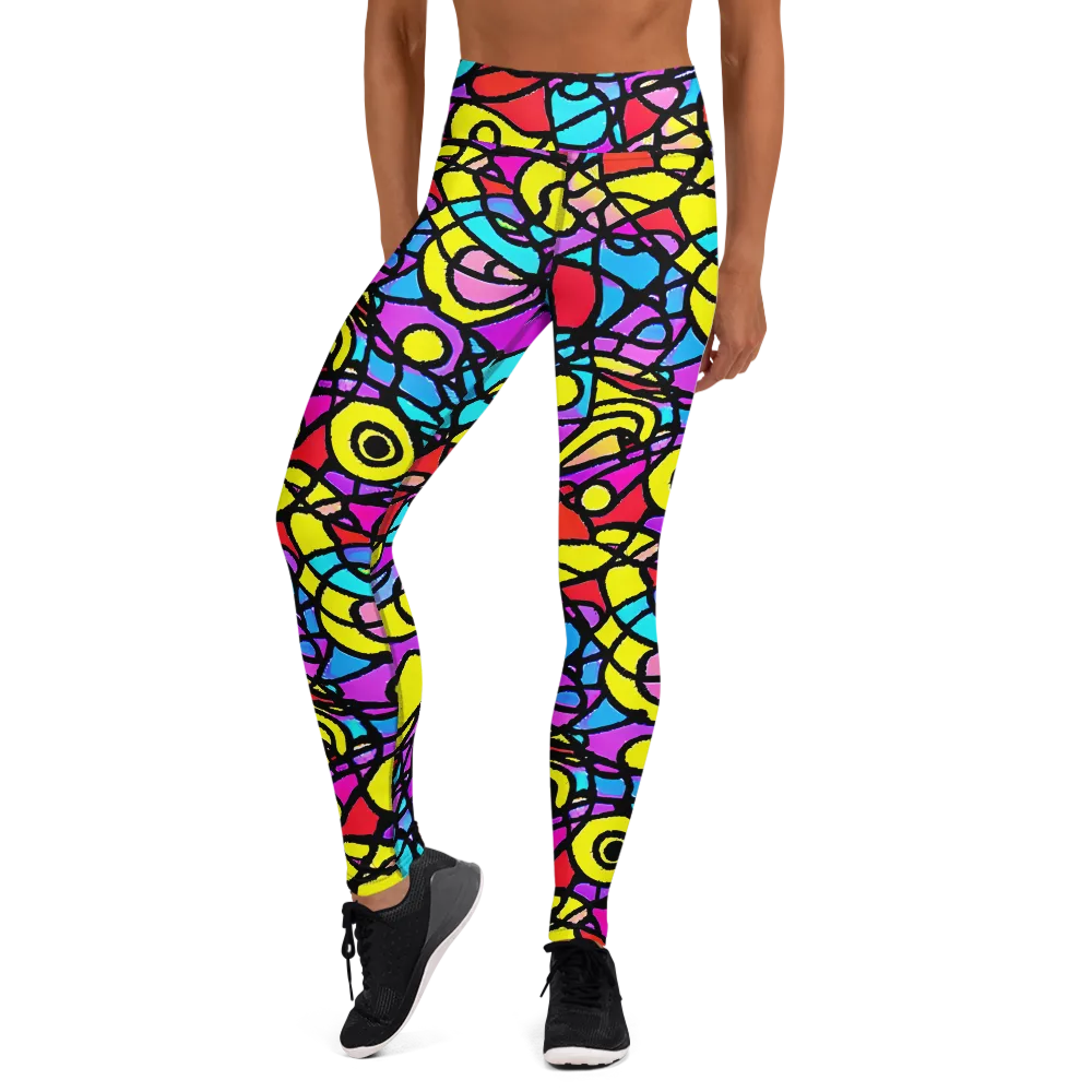 Radiant Chaos on Yoga Leggings — Front