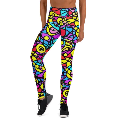 Radiant Chaos on a Yoga Leggings