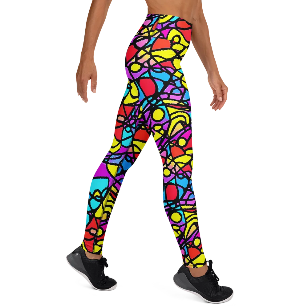Radiant Chaos on Yoga Leggings — Right