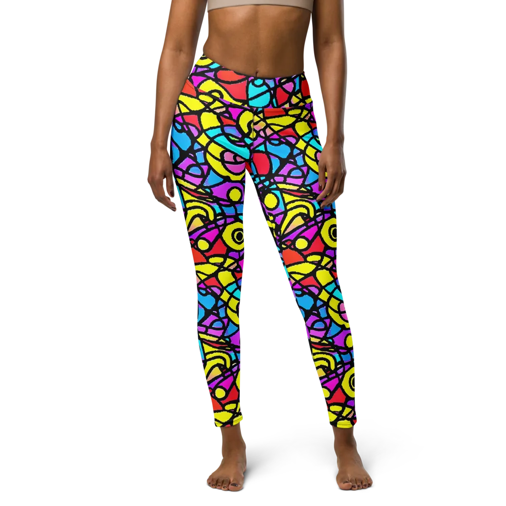 Radiant Chaos on Yoga Leggings — Front