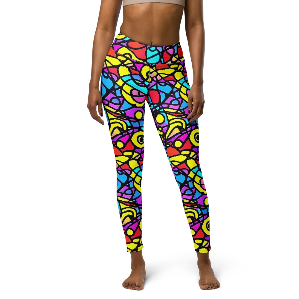 Radiant Chaos on Yoga Leggings — Front