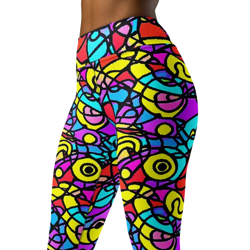Radiant Chaos on Yoga Leggings — Left Front