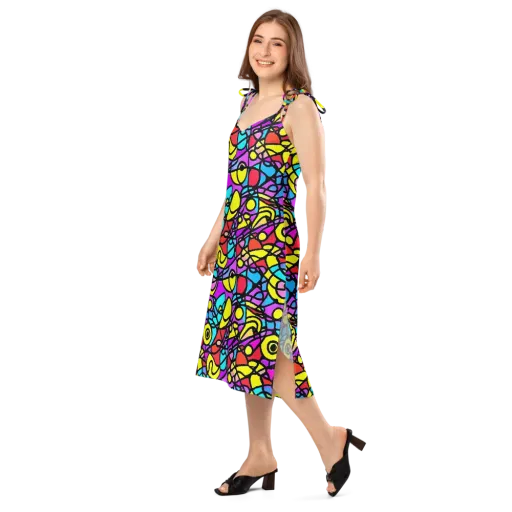 Radiant Chaos on a Slip Dress