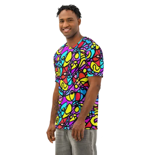 Radiant Chaos on a Men's Cotton Crew Neck T-Shirt