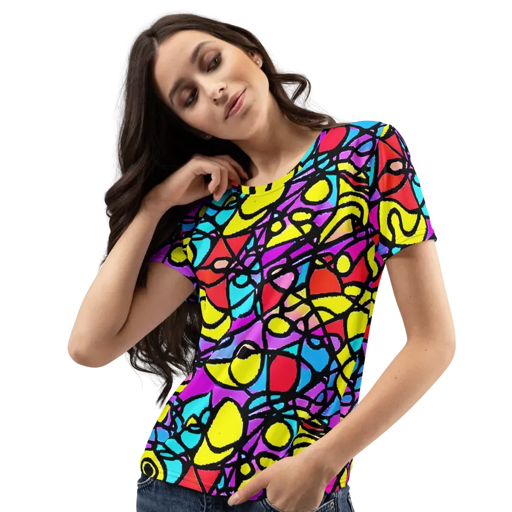 Radiant Chaos on Women's Crew Neck T-Shirt — Left Front