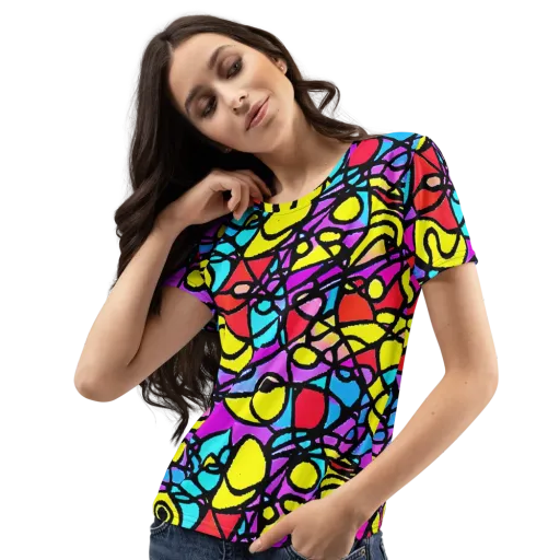 Radiant Chaos on a Women's Crew Neck T-Shirt